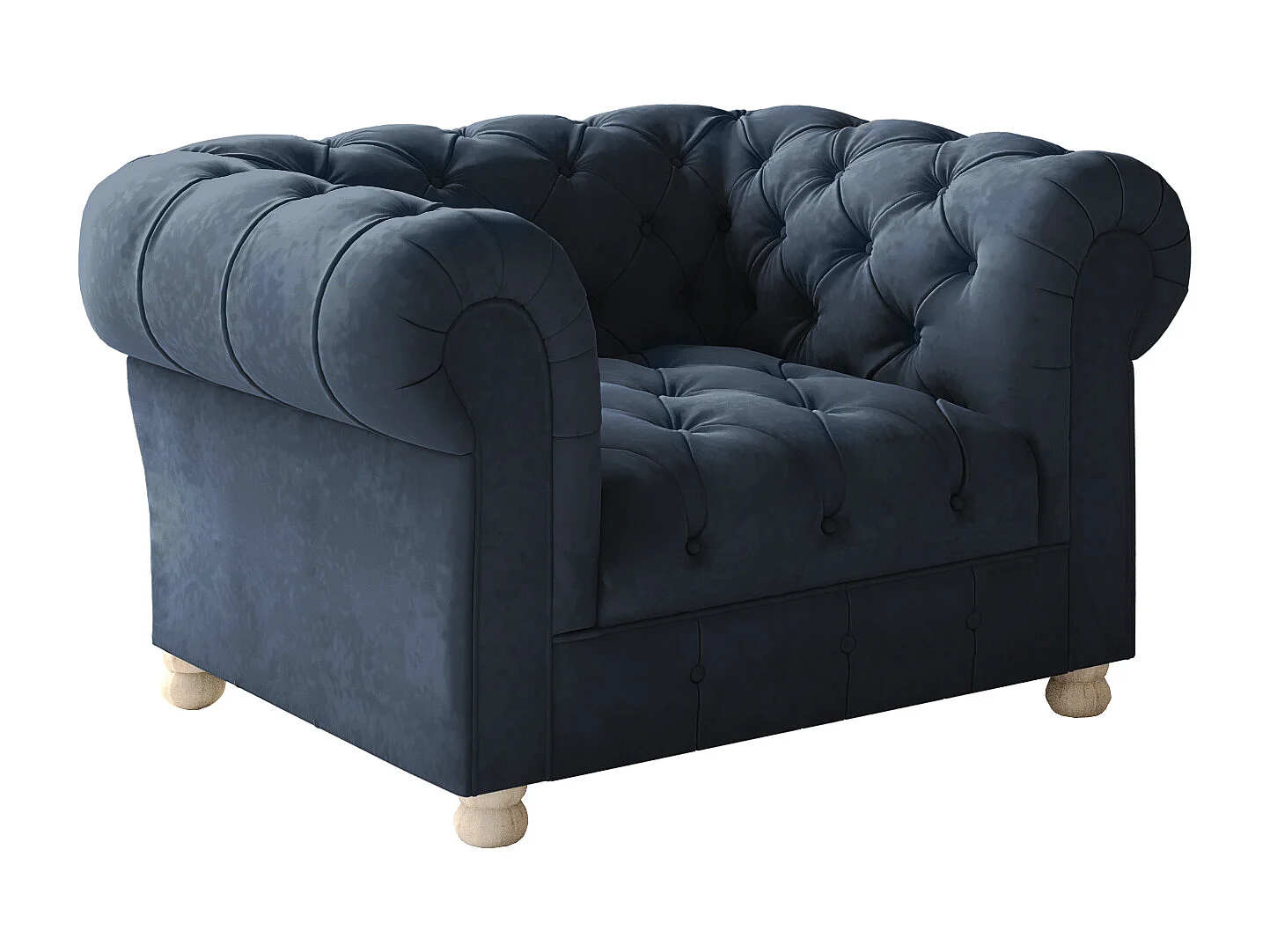 Sessel CHESTERFIELD, Stoff Whisper, Blau