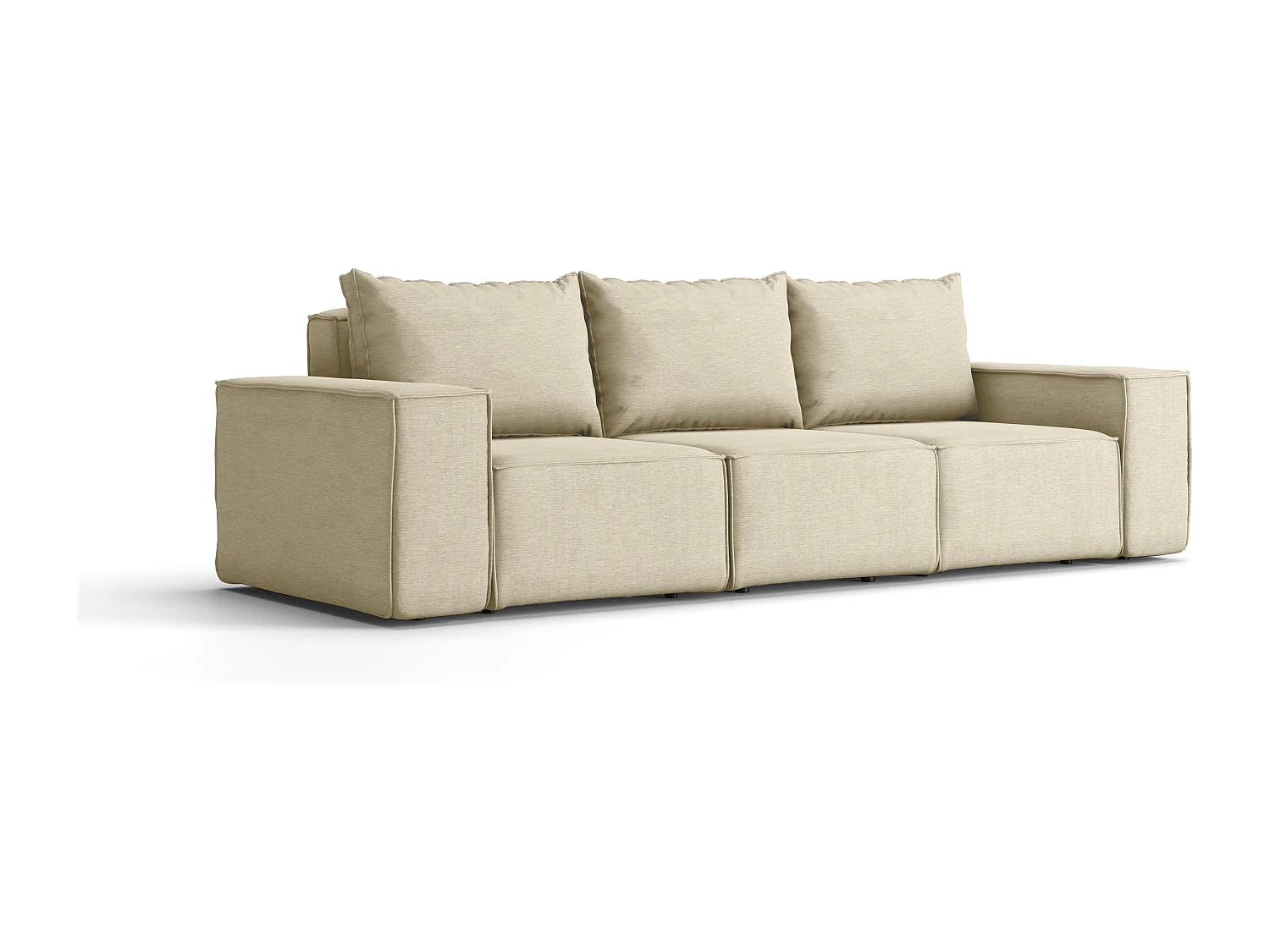 Salon de jardin canapé trois places SONNE, tissu ARTICLE, beige