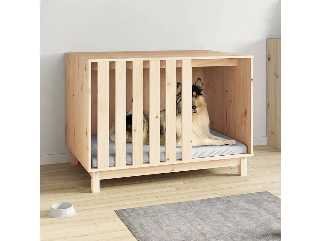 Rivoli  Caseta para perros madera maciza de pino 100x70x72 cm