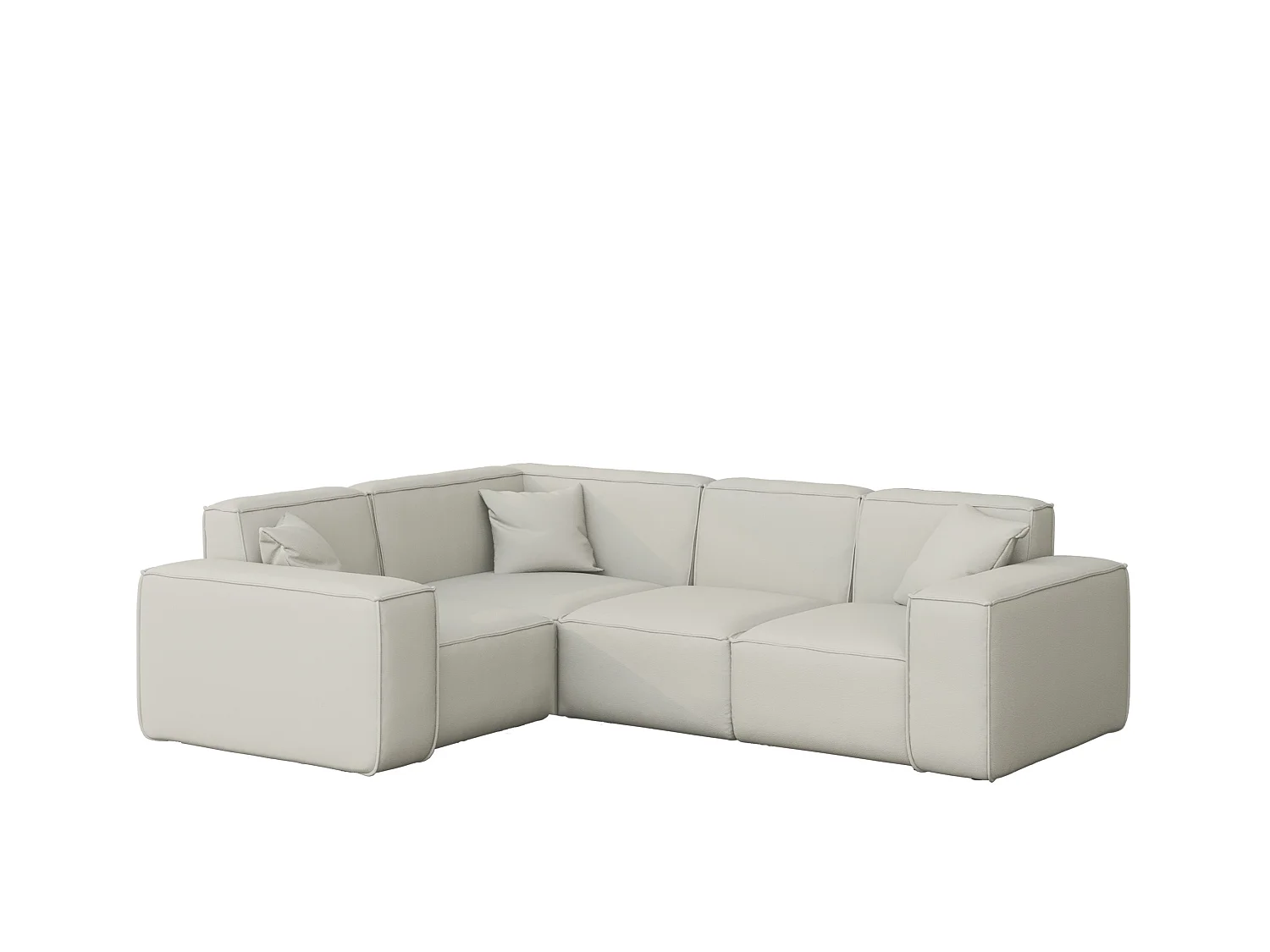 Salon de jardin canapé d'angle MALIBU, tissu ODYSSEY, crème, gauche