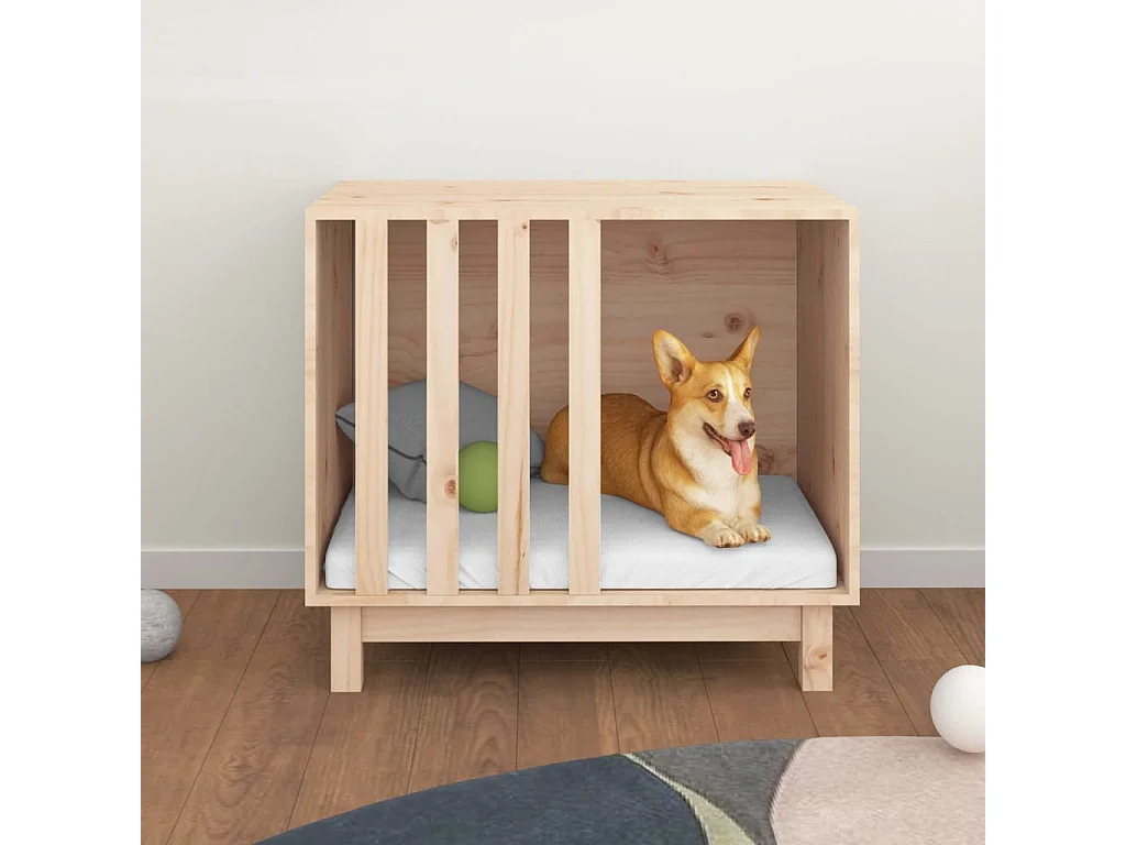 Rivoli  Caseta para perros madera maciza de pino 70x50x62 cm