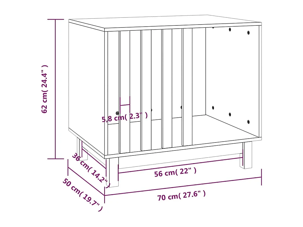 Rivoli  Niche pour cen 70x50x62 cm Bois de pin massif