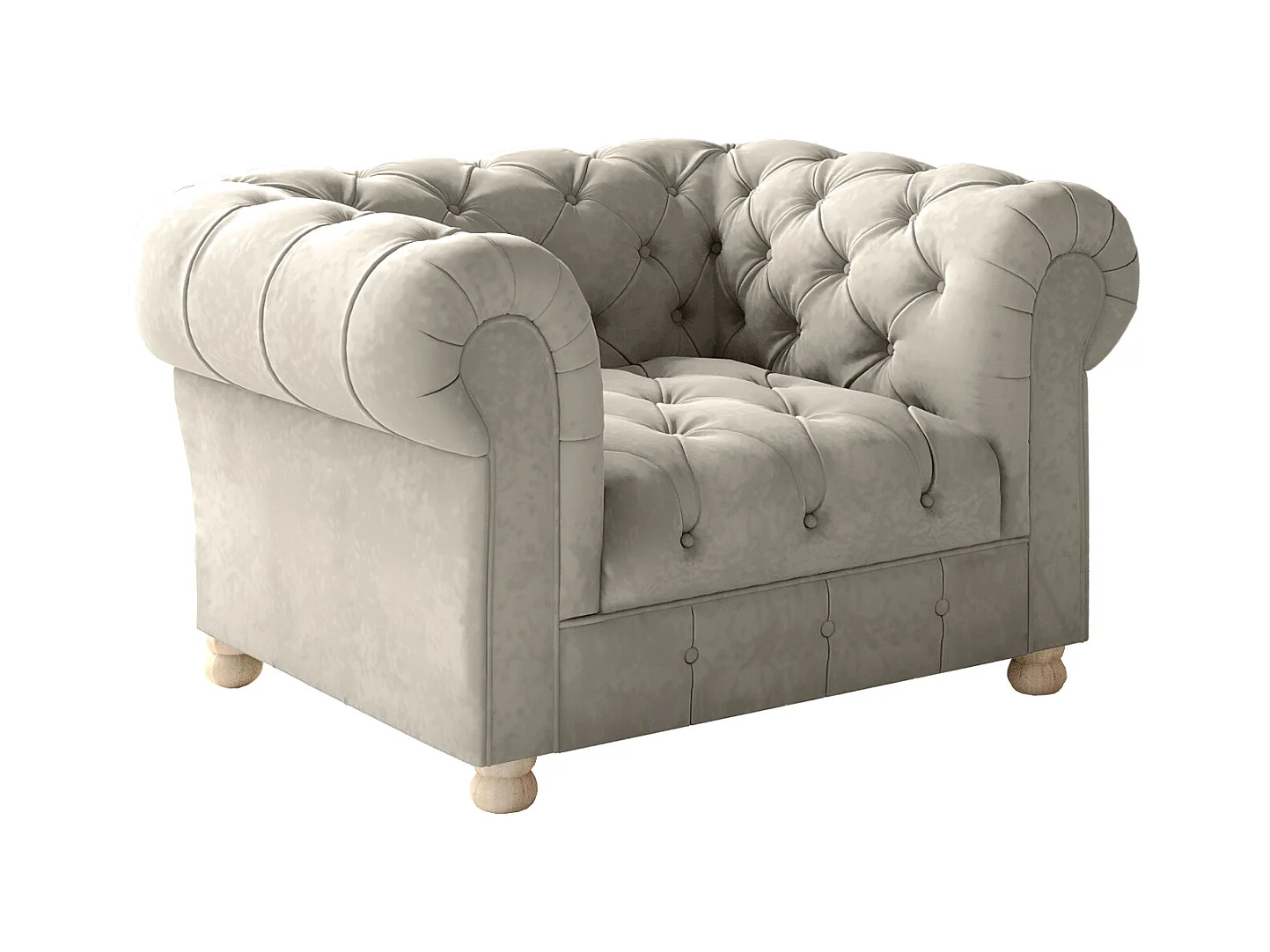 CHESTERFIELD fauteuil, Whisper stof, crème