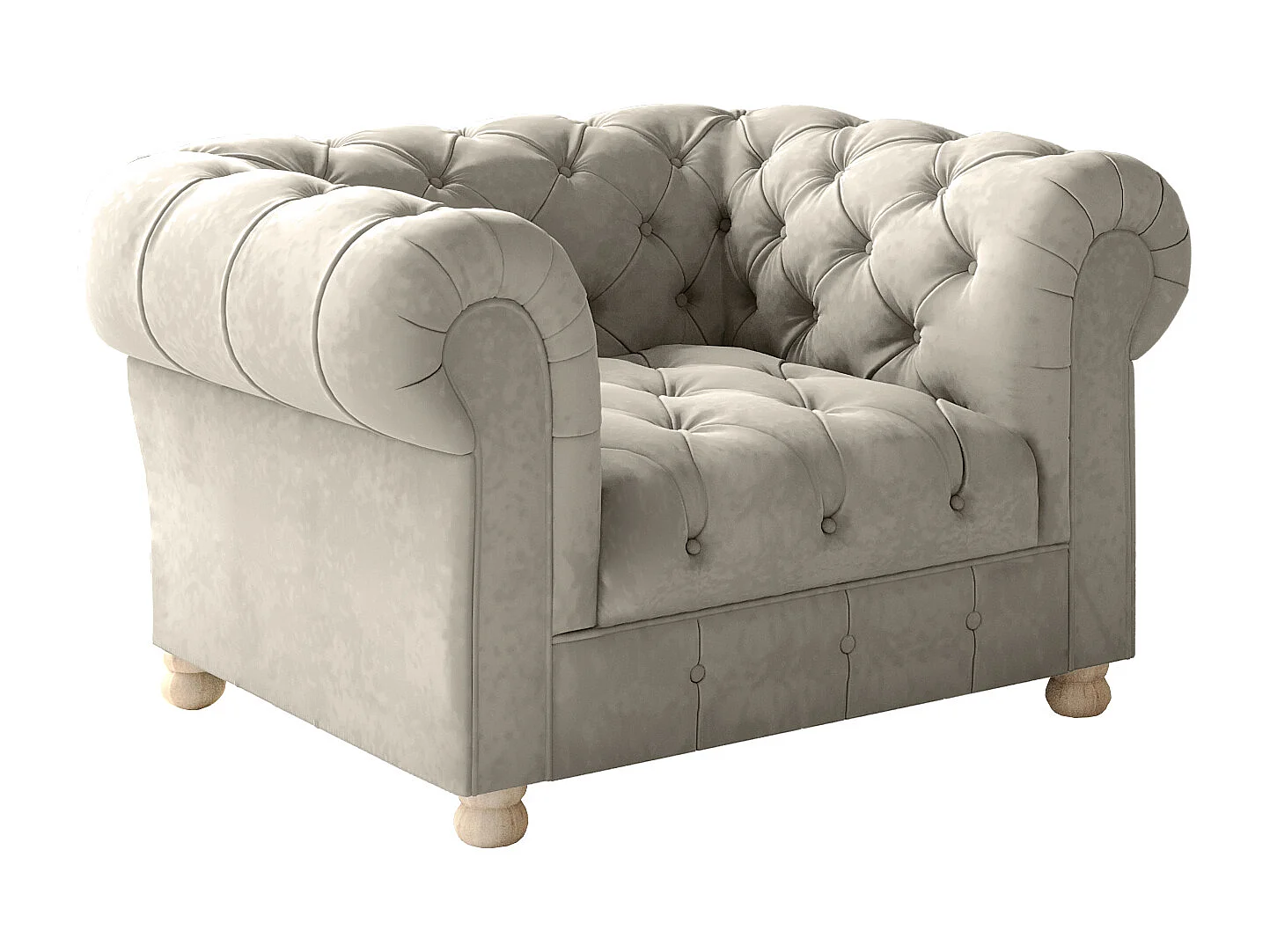 Sessel CHESTERFIELD, Stoff Whisper, Creme