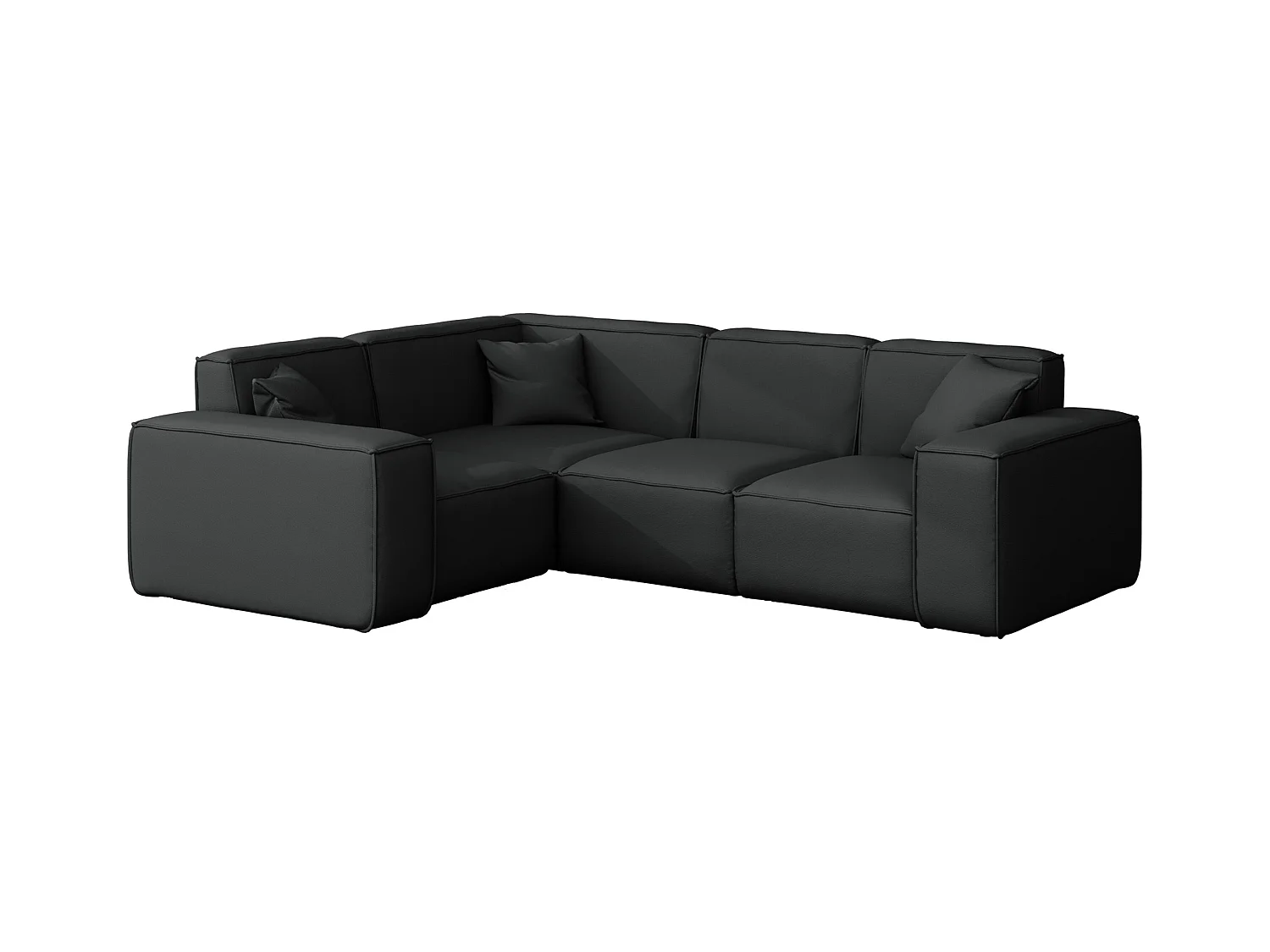 Gartenmöbel Ecksofa MALIBU, Stoff ODYSSEY, Schwarz, Links