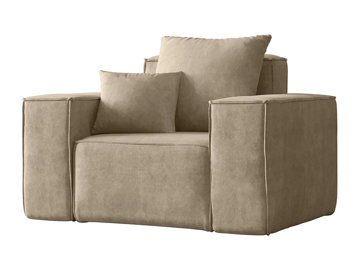 Fauteuil ELLA, tissu Noel, beige clair