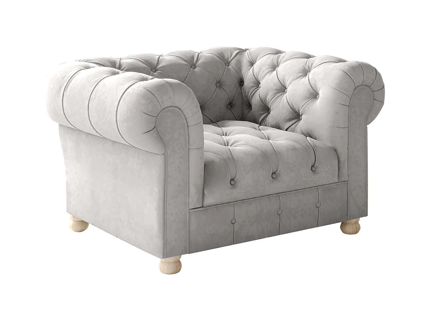 CHESTERFIELD fauteuil, Whisper stof, zilver