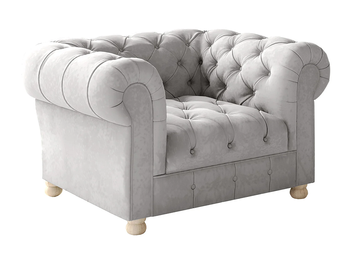 Sessel CHESTERFIELD, Stoff Whisper, Silber