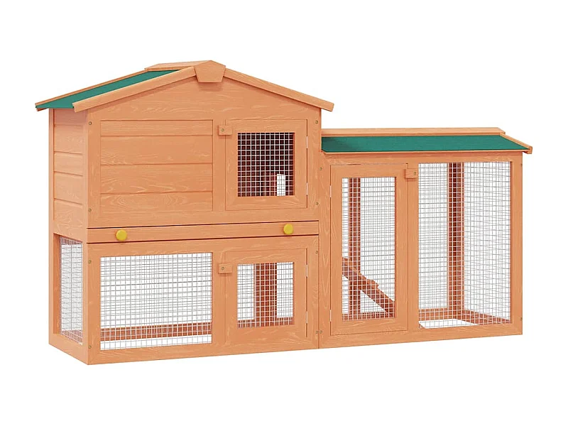 Thrandar  Clapier large d'extérieur pour petits animaux de compagnie Bois