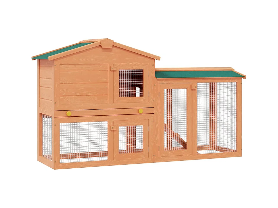 Thrandar  Clapier large d'extérieur pour petits animaux de compagnie Bois