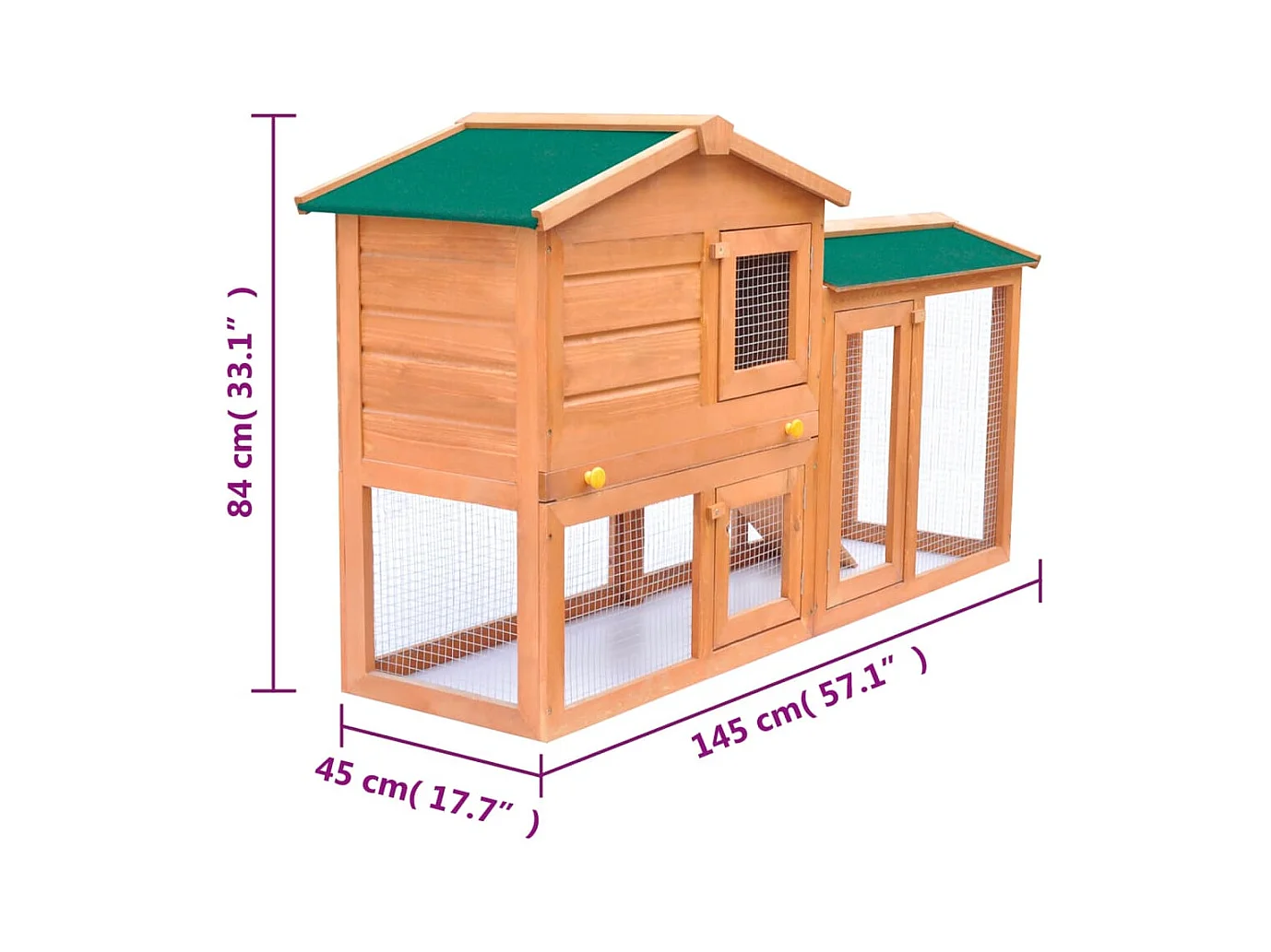 Thrandar  Clapier large d'extérieur pour petits animaux de compagnie Bois