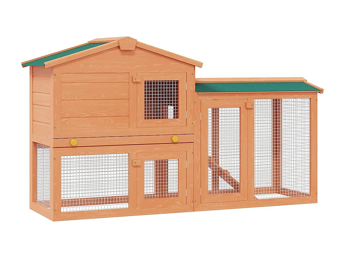 Thrandar  Clapier large d'extérieur pour petits animaux de compagnie Bois