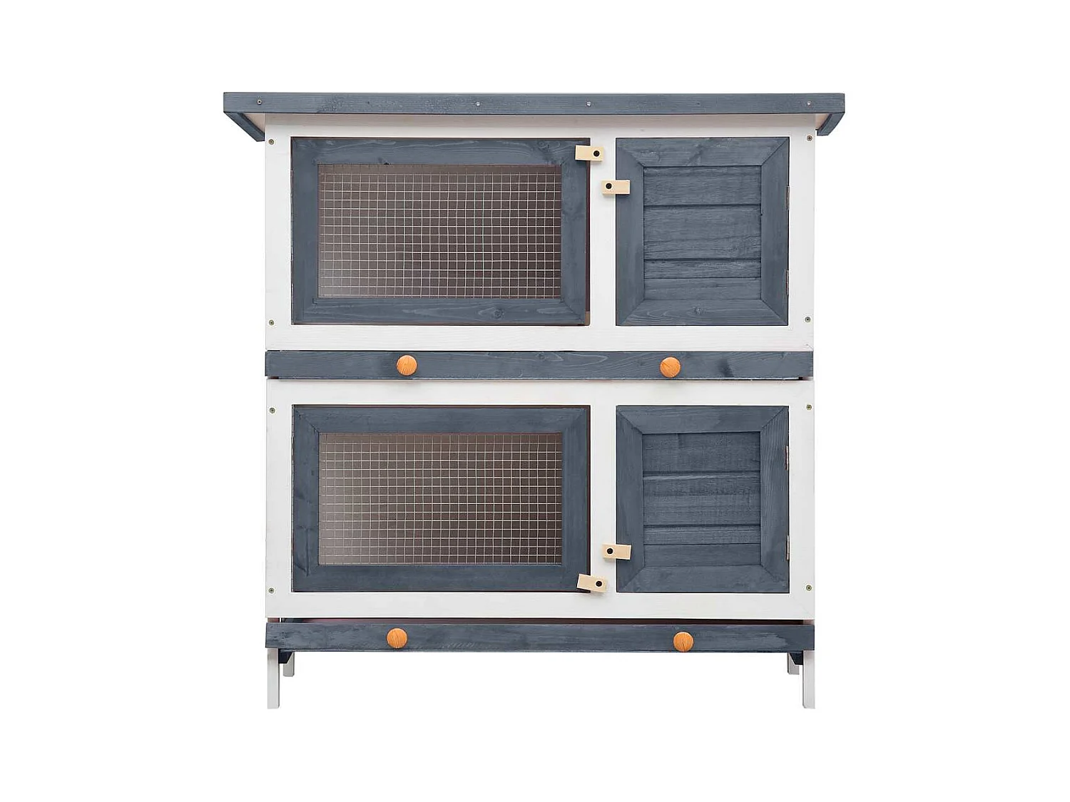 Trinity  Clapier d'extérieur 4 portes Gris Bois