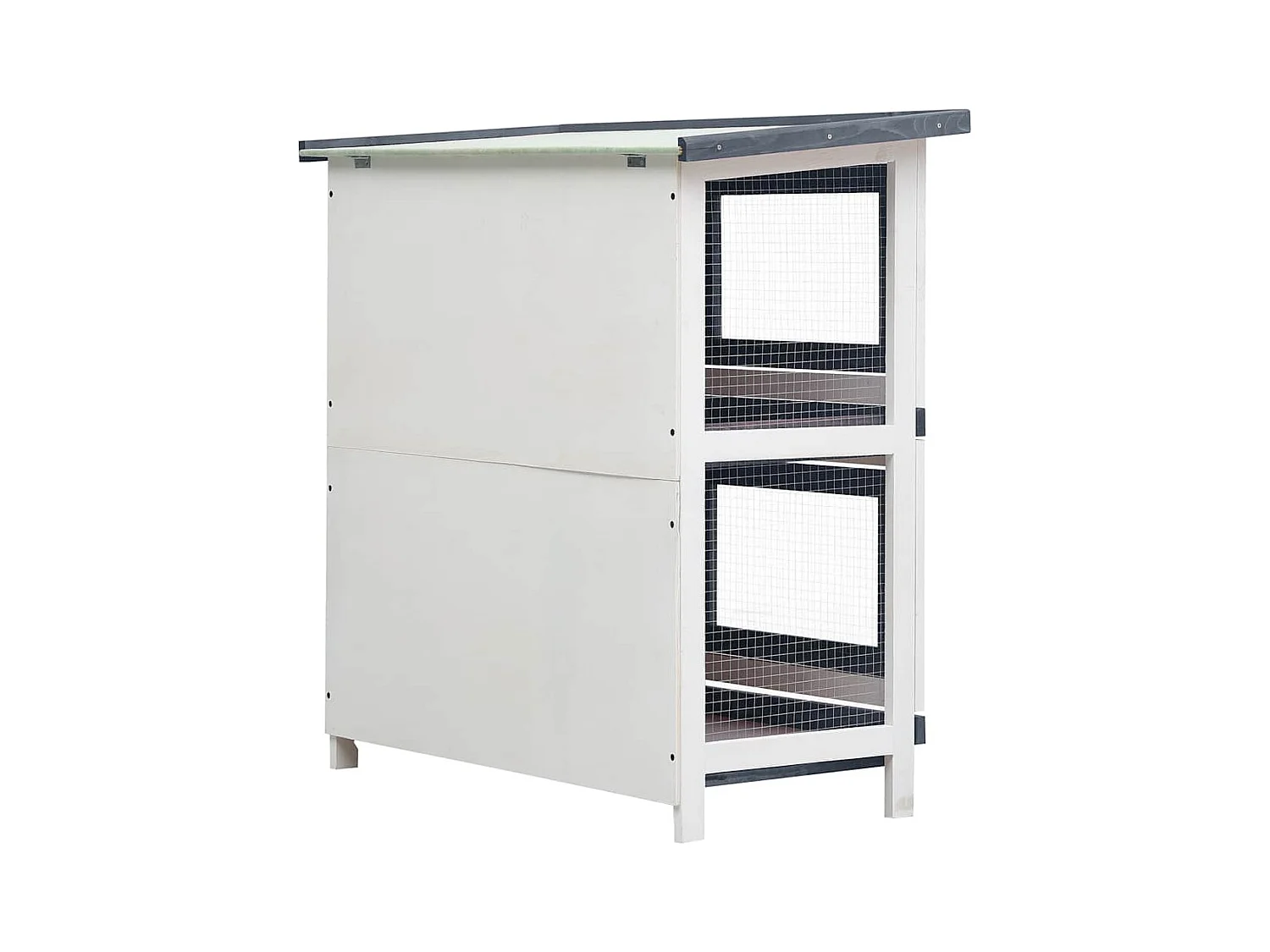 Trinity  Clapier d'extérieur 4 portes Gris Bois