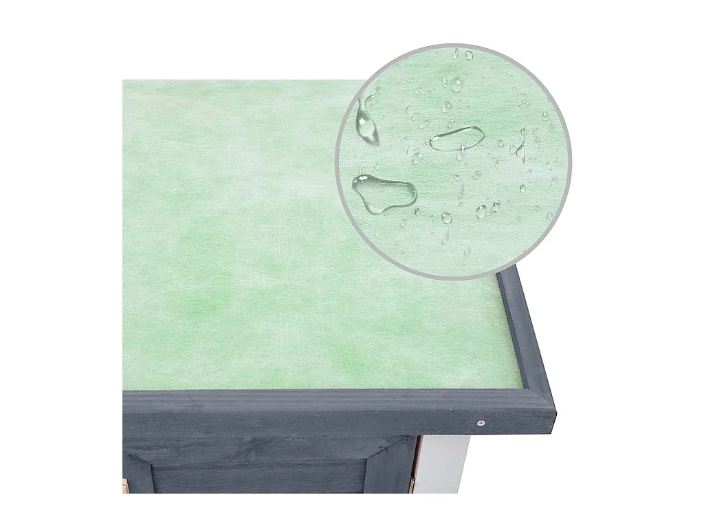 Trinity  Clapier d'extérieur 4 portes Gris Bois