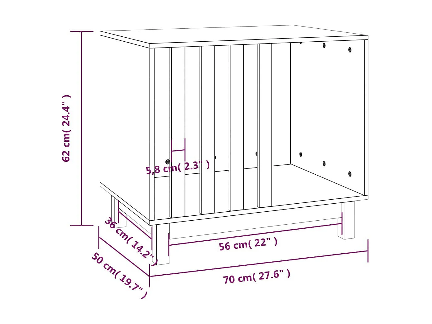 Rivoli  Niche pour cen Blanc 70x50x62 cm Bois de pin massif