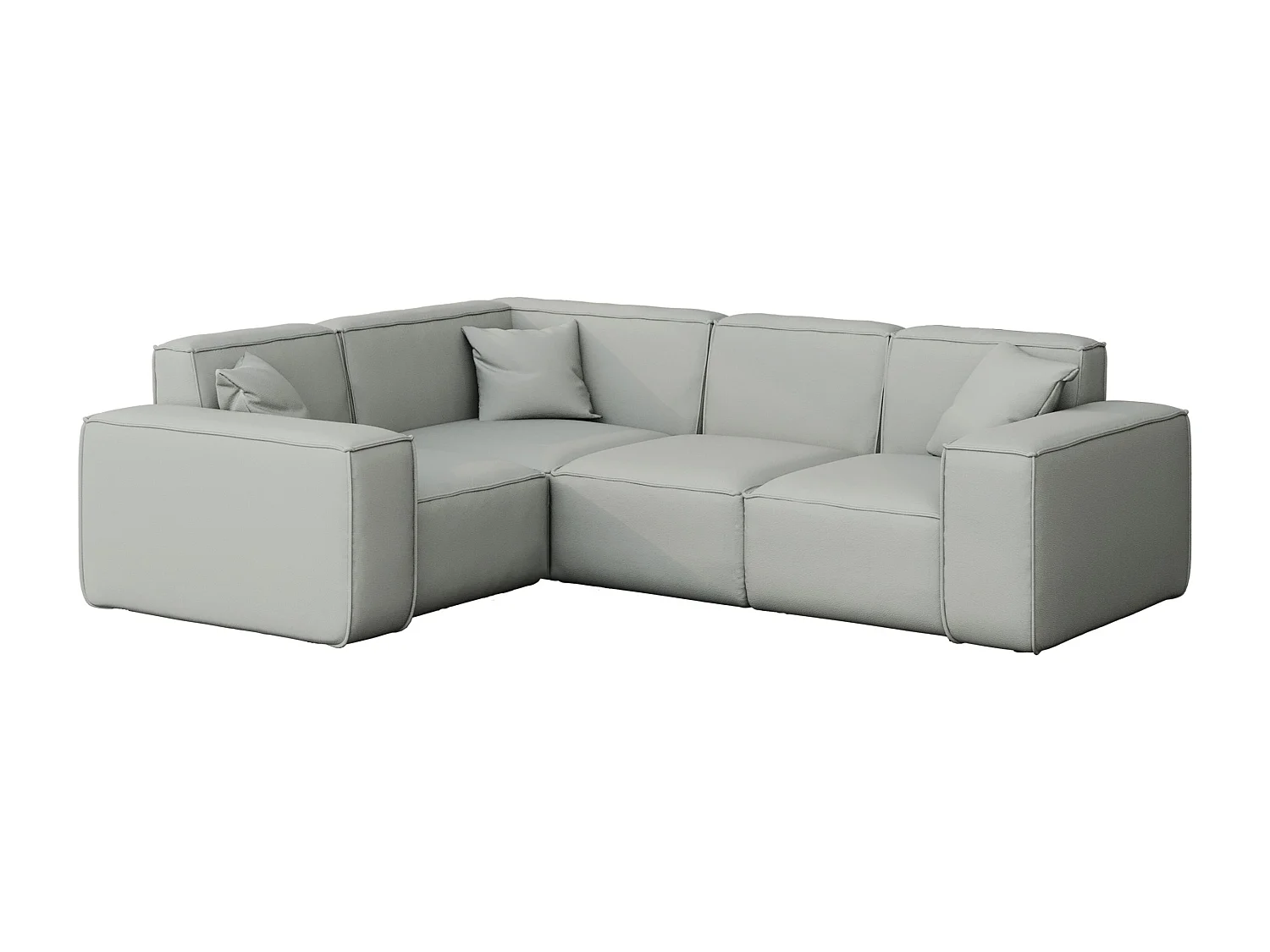 Salon de jardin canapé d'angle MALIBU, tissu ODYSSEY, gris clair, gauche