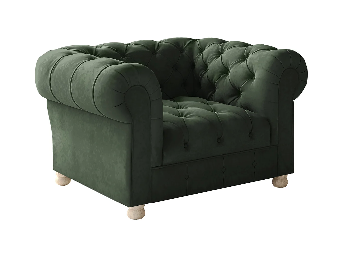 CHESTERFIELD fauteuil, Whisper stof, groen