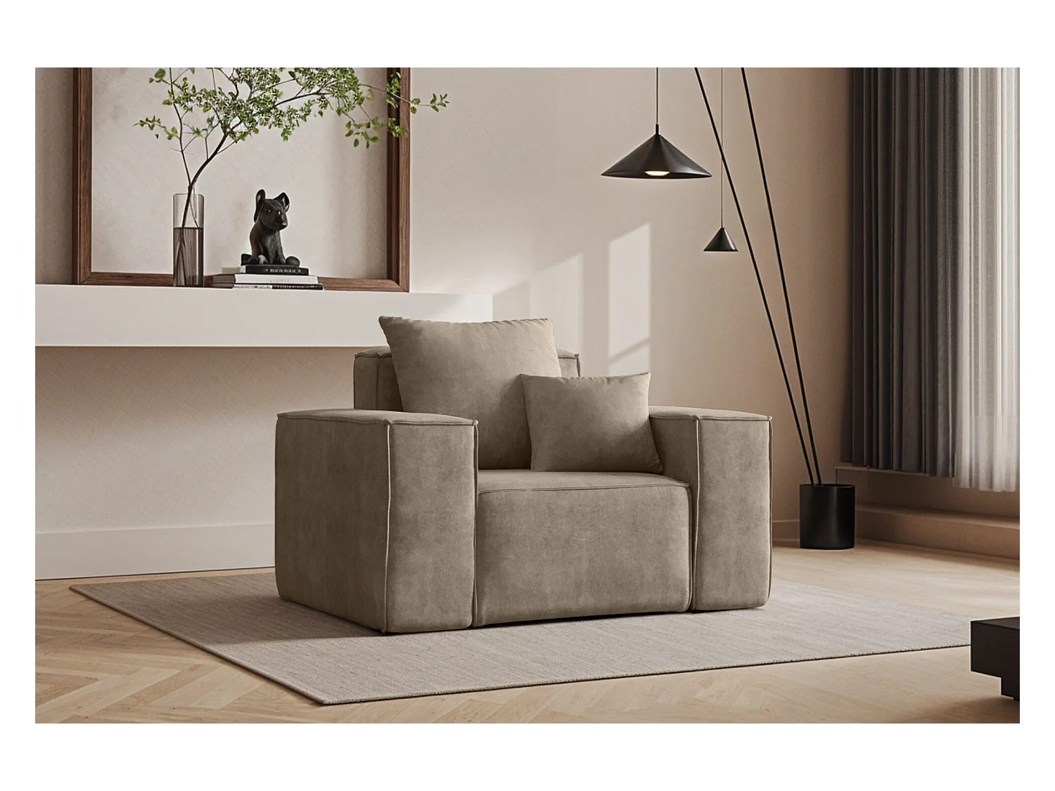 Sessel ELLA, Stoff Noel, Beige