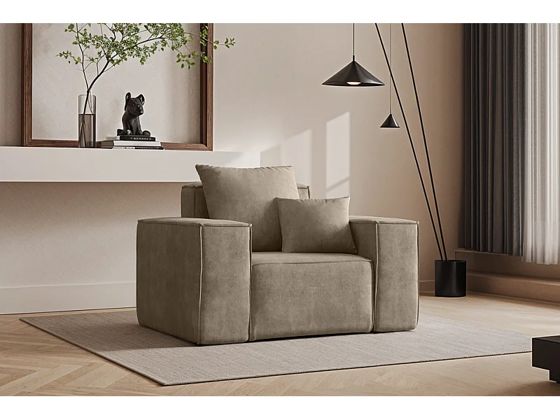 Fauteuil ELLA, tissu Noel, beige