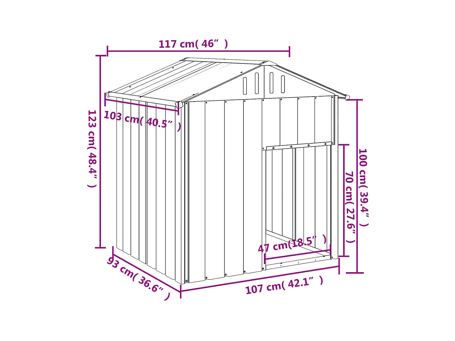 Claire-Ségolène  Niche pour cen avec toit anthracite acier galvanisé