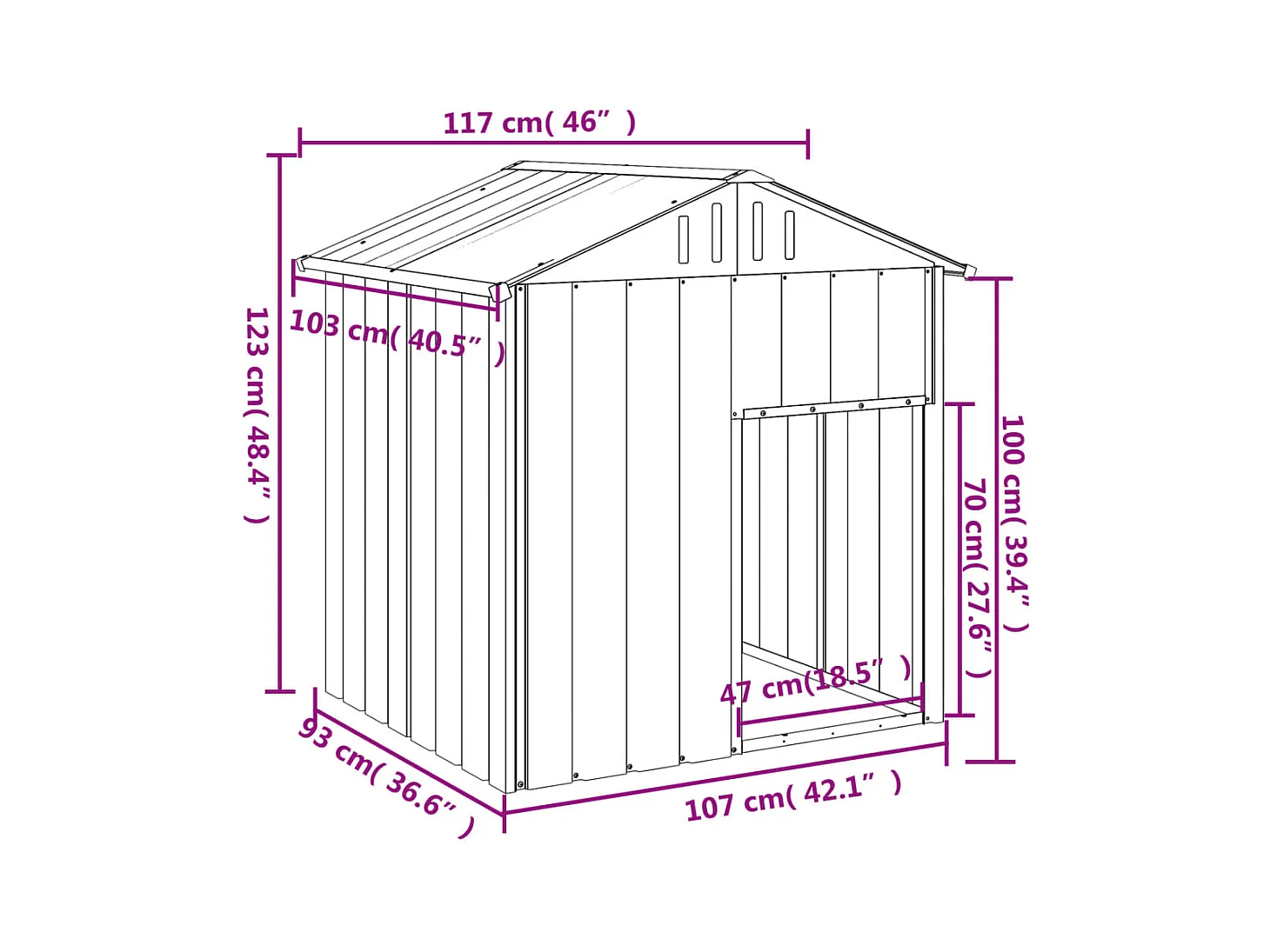Claire-Ségolène  Niche pour cen avec toit gris clair acier galvanisé