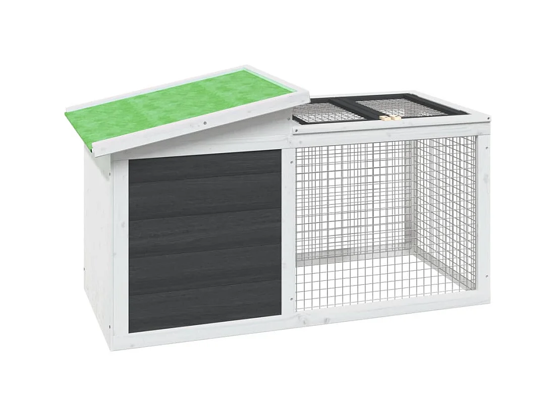 Tyron  Clapier gris 100,5x54x55 cm bois de pin massif