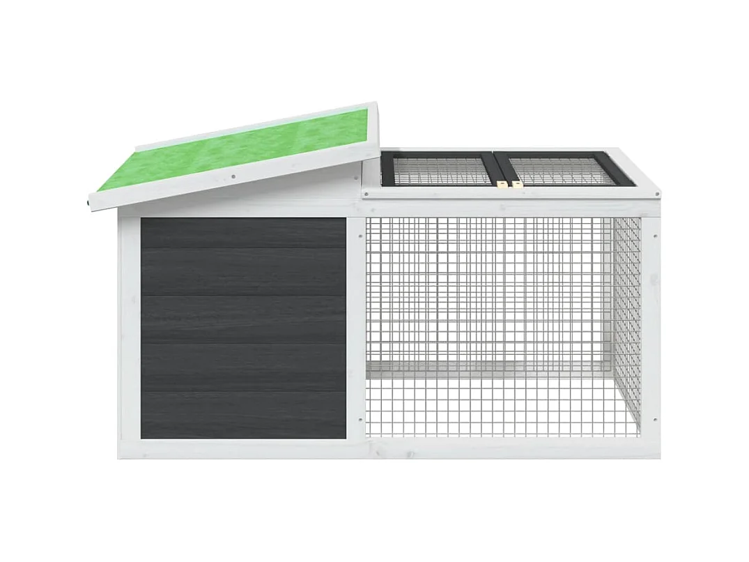 Tyron  Clapier gris 100,5x54x55 cm bois de pin massif