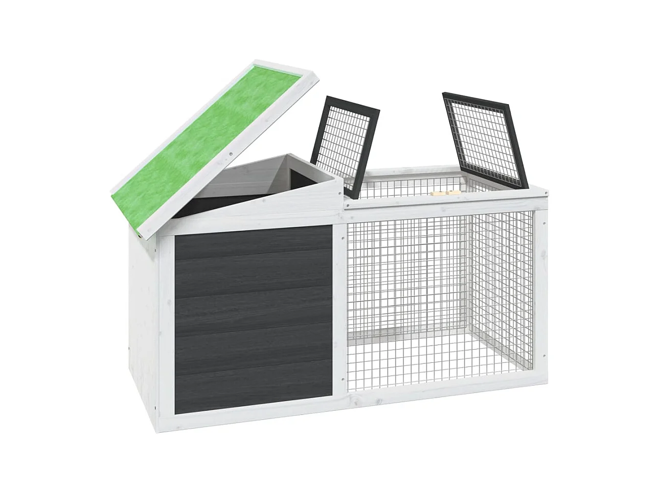 Tyron  Clapier gris 100,5x54x55 cm bois de pin massif