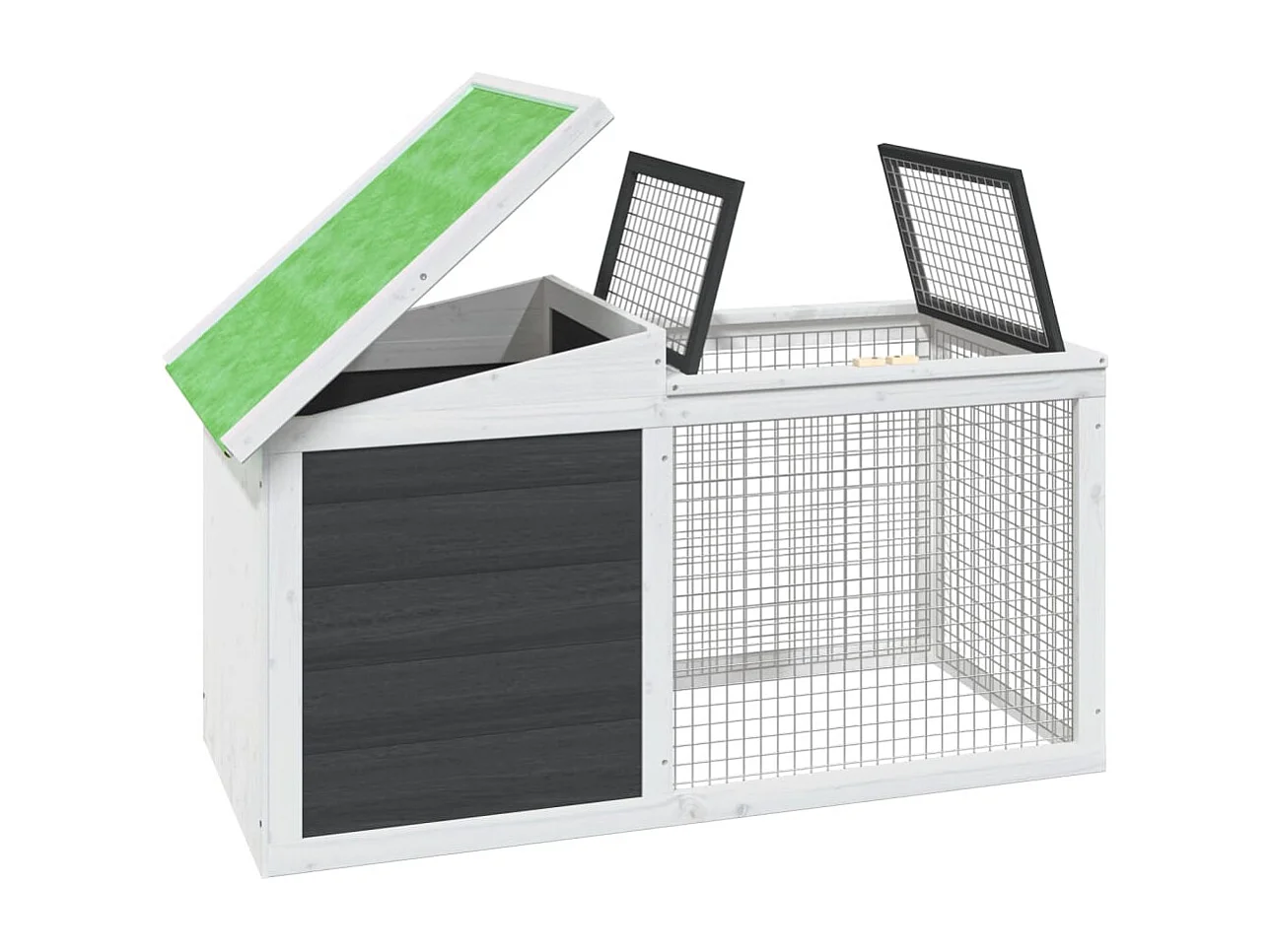 Tyron  Clapier gris 100,5x54x55 cm bois de pin massif