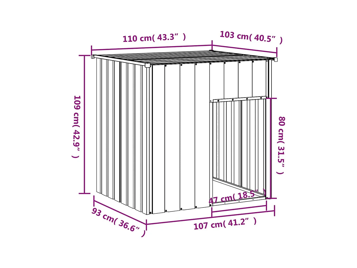 Dain  Niche pour cen avec toit Anthracite 110 x 103 x 109 cm Acier galvanisé