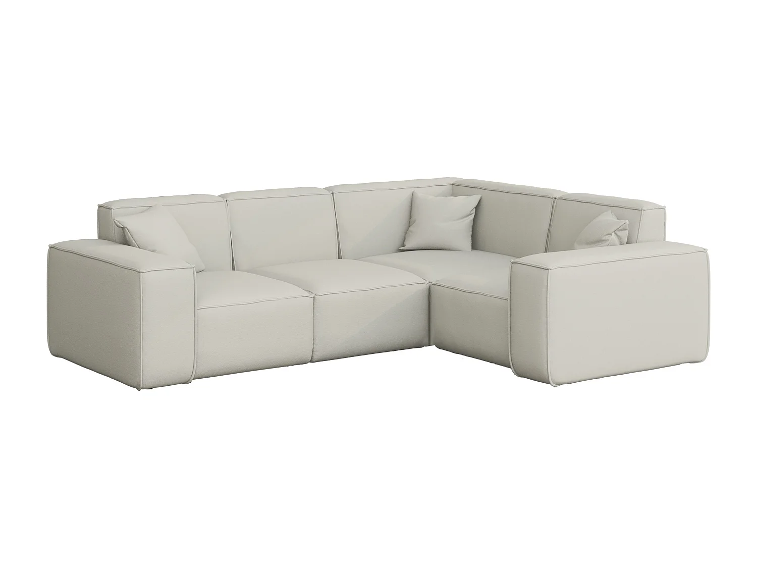 Salon de jardin canapé d'angle MALIBU, tissu ODYSSEY, crème, droit