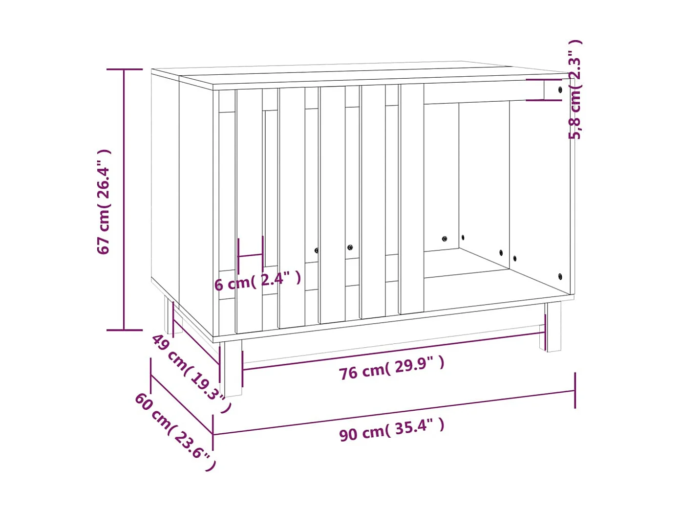 Rivoli  Niche pour cen 90x60x67 cm Bois de pin massif