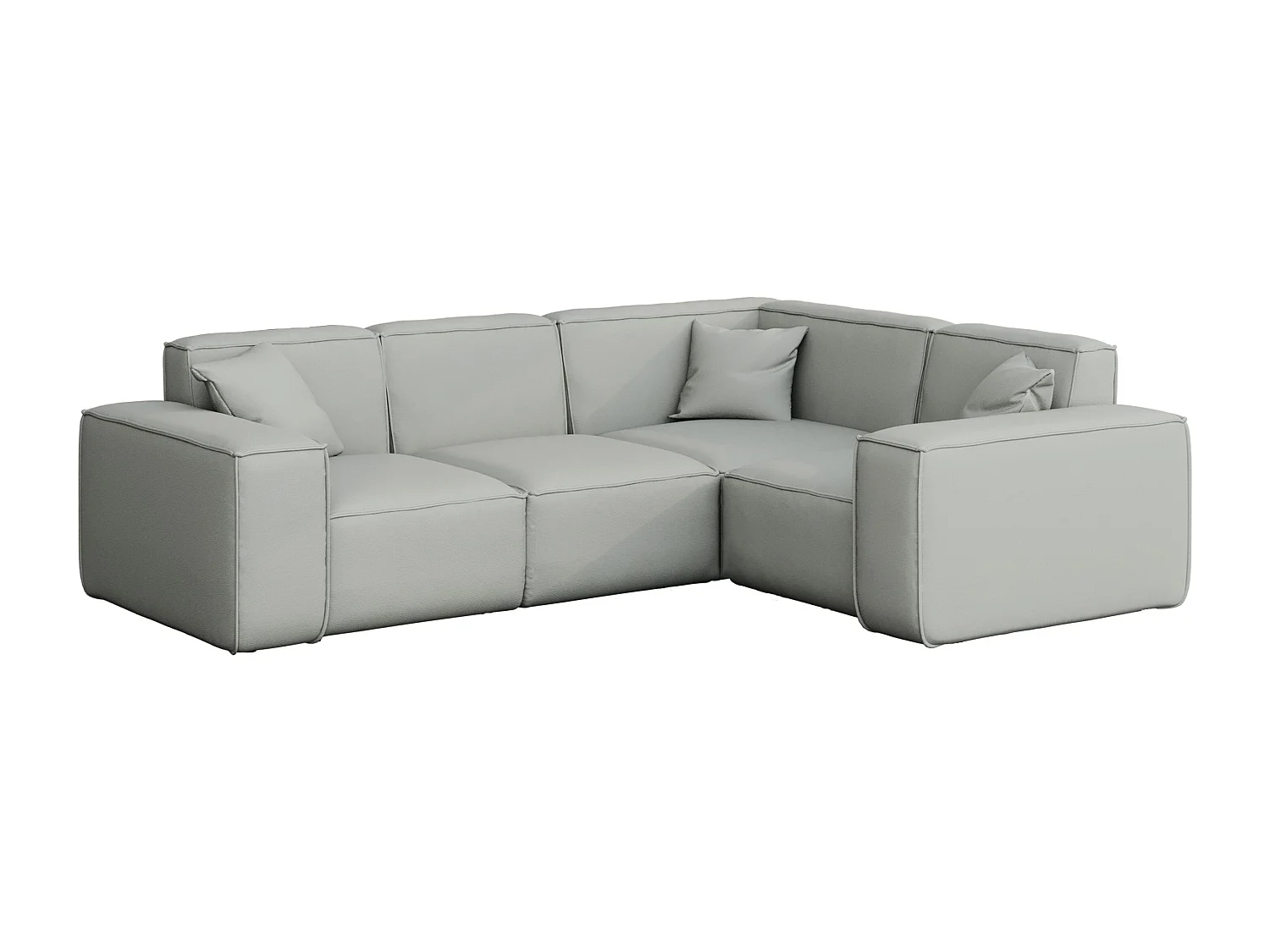 Salon de jardin canapé d'angle MALIBU, tissu ODYSSEY, gris clair, droit