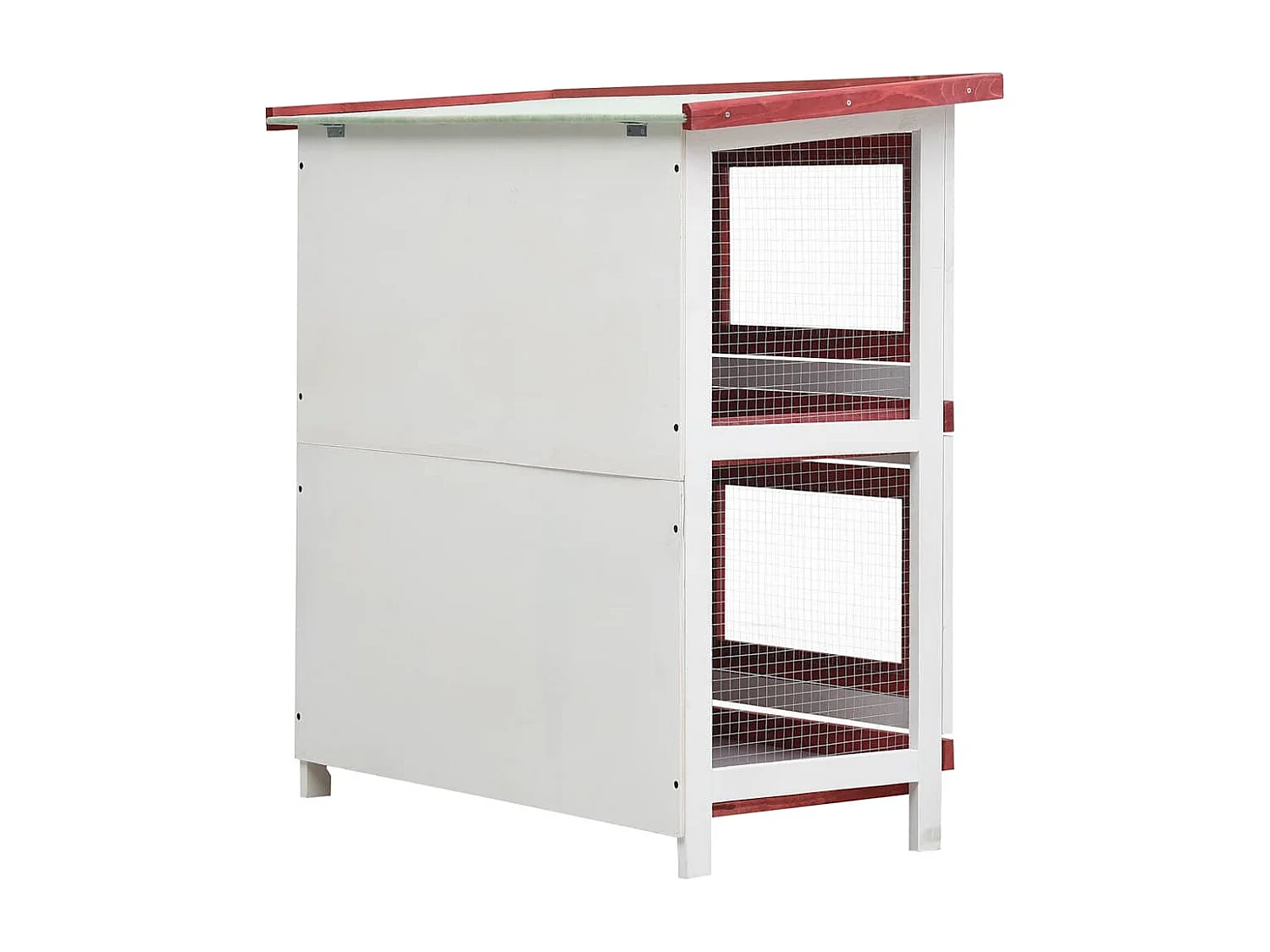 Trinity  Clapier d'extérieur 4 portes Rouge Bois