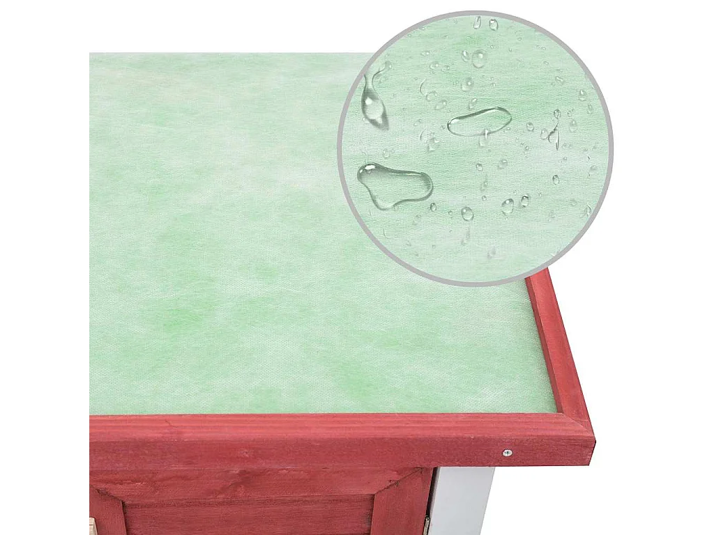 Trinity  Clapier d'extérieur 4 portes Rouge Bois