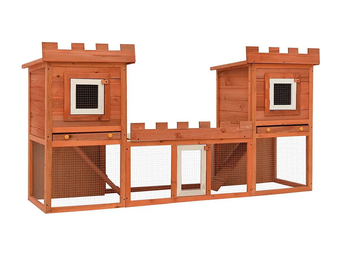 Garden Furniture -  Clapier large d'extérieur avec maison double