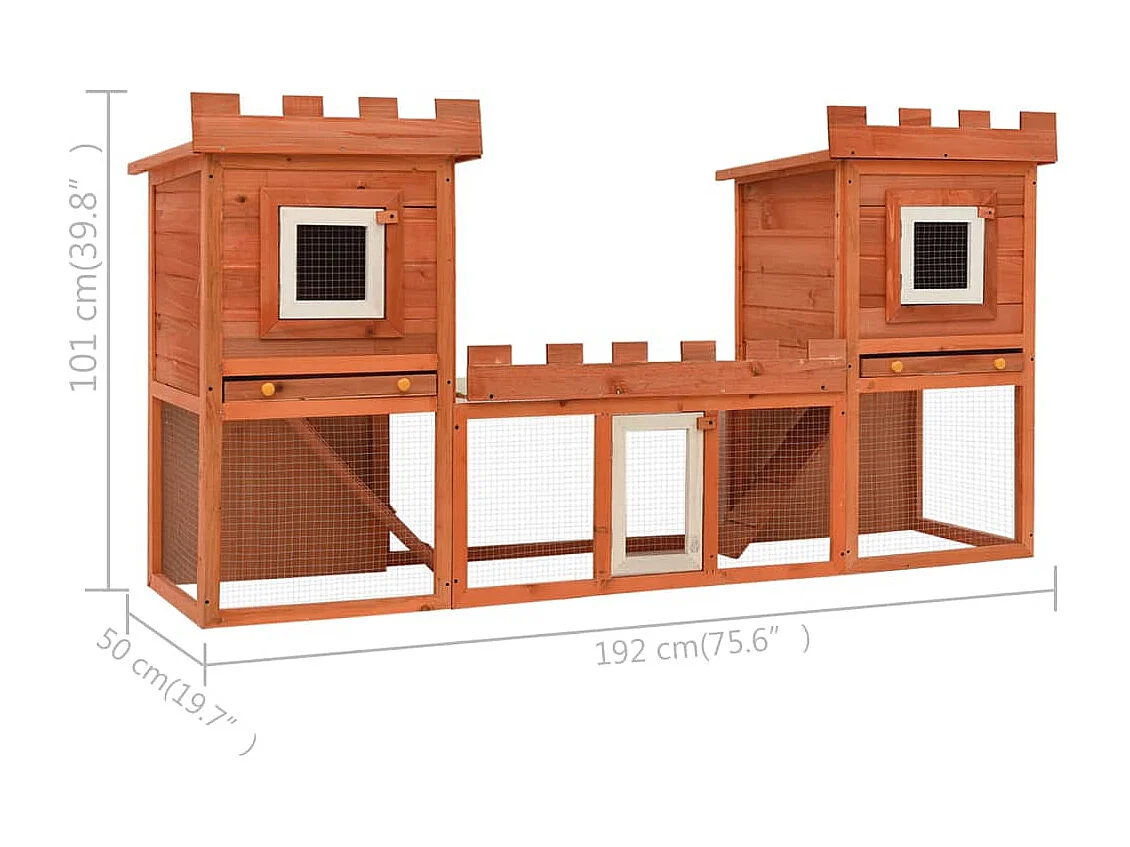 Garden Furniture -  Clapier large d'extérieur avec maison double