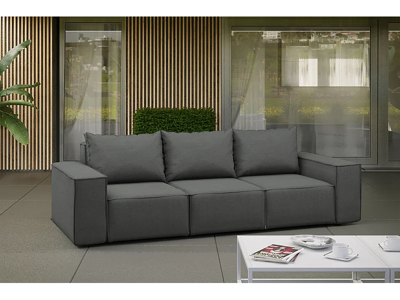 Tuinmeubelbank driezits SONNE, stof ARTICLE, grijs