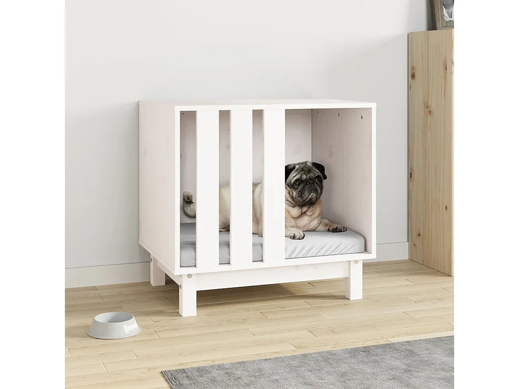 Rivoli  Caseta para perros madera maciza de pino blanco 60x45x57 cm