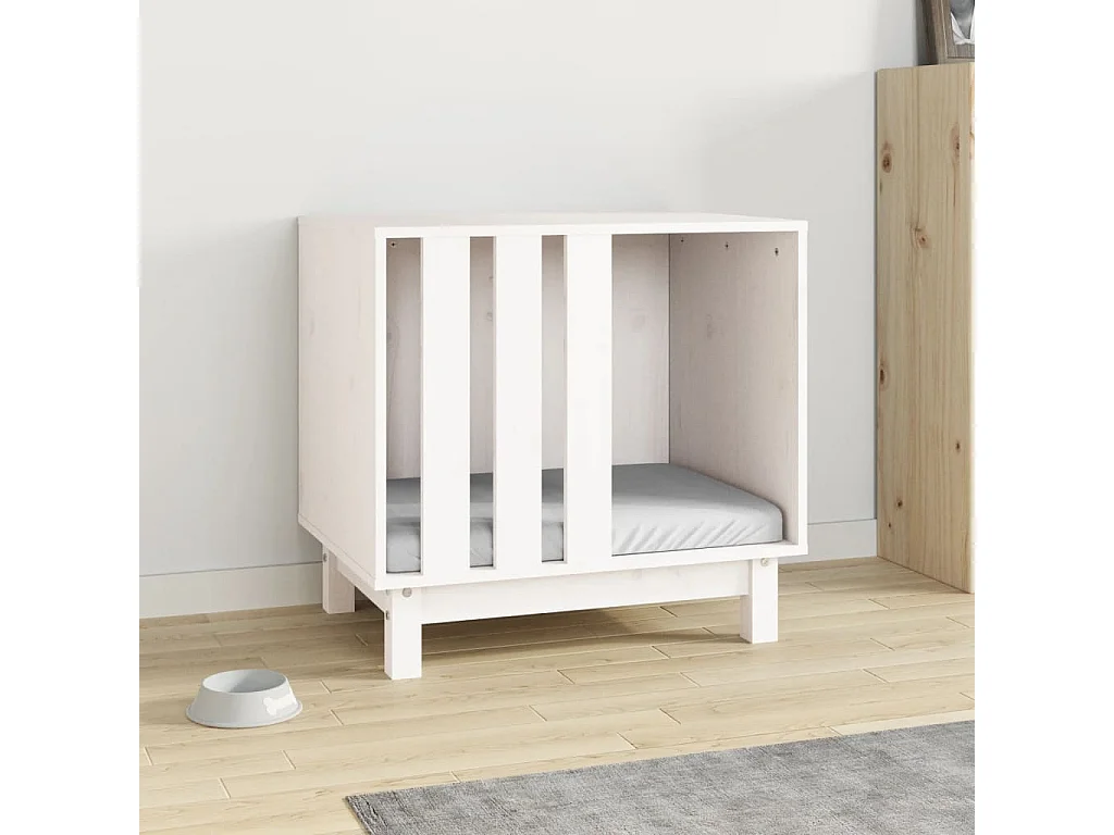 Rivoli  Caseta para perros madera maciza de pino blanco 60x45x57 cm