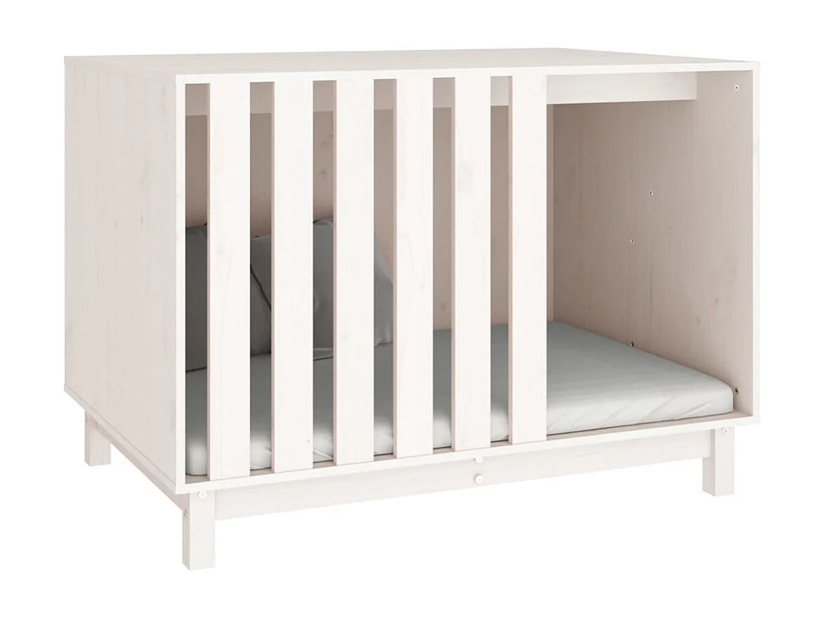 Rivoli  Cama para perros madera maciza de pino blanco 100x70x72 cm