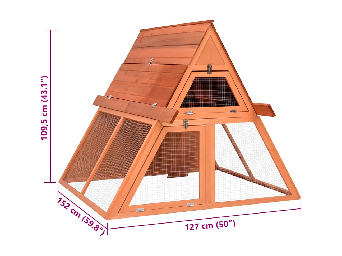 Garden Furniture -  Clapier 152x127x109,5 cm Bois de sapin massif
