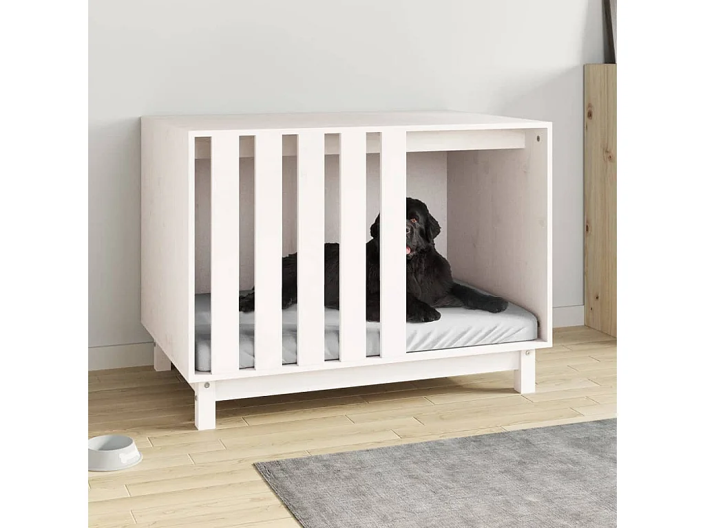 Rivoli  Caseta para perros madera maciza de pino blanco 90x60x67 cm