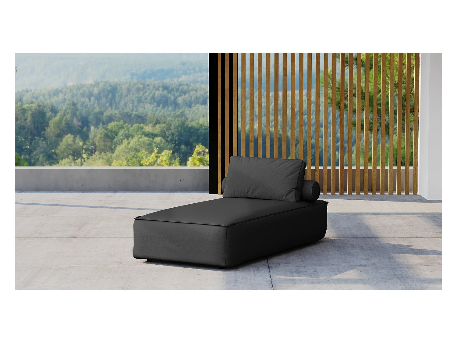 Tuinmeubel ligstoel MALIBU, stof ODYSSEY, zwart