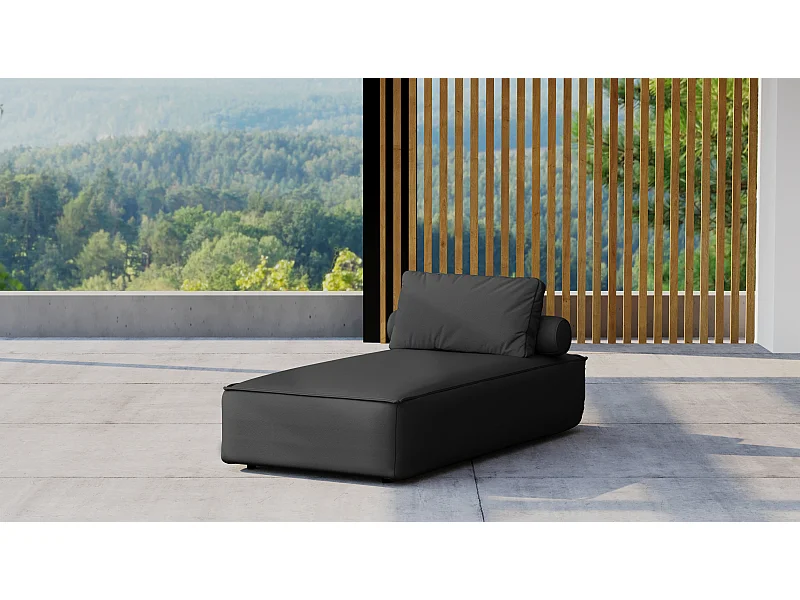 Gartenmöbel Liegestuhl MALIBU, Stoff ODYSSEY, Schwarz