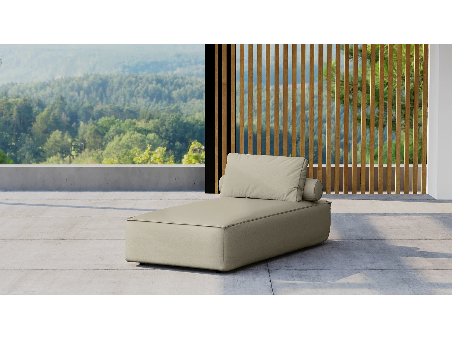 Tuinmeubel ligstoel MALIBU, stof ODYSSEY, donkerbeige