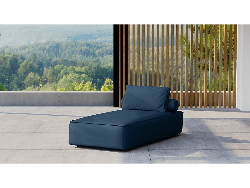 Salon de jardin transat MALIBU, tissu ODYSSEY, bleu marine