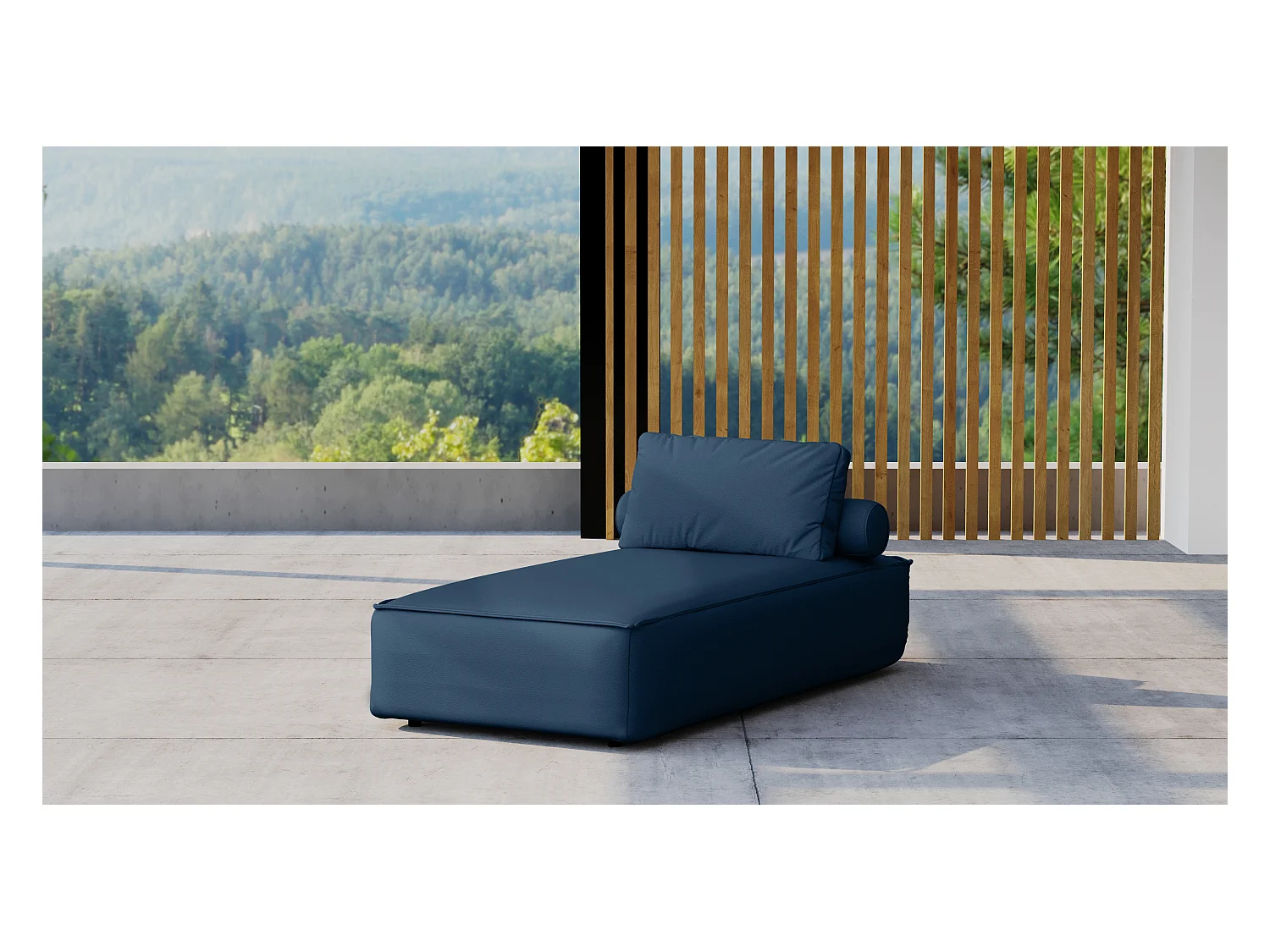 Salon de jardin transat MALIBU, tissu ODYSSEY, bleu marine