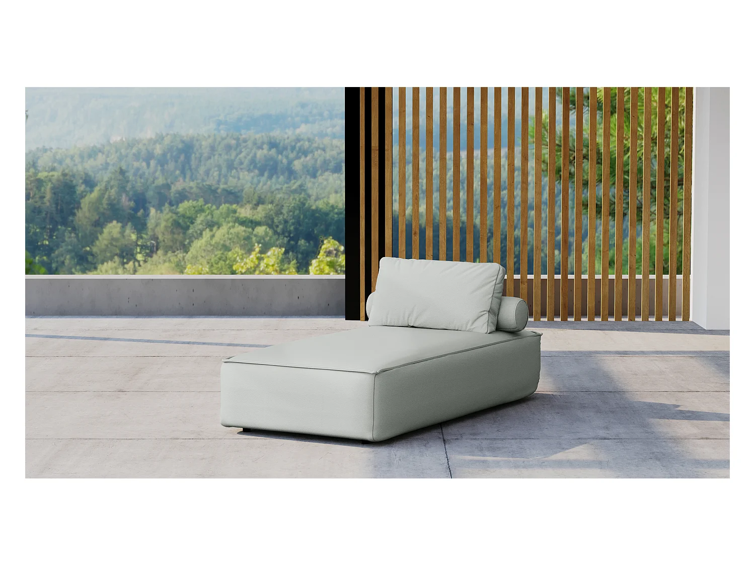 Salon de jardin transat MALIBU, tissu ODYSSEY, gris clair